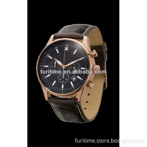 genuine leather quartz watch men top brand watches